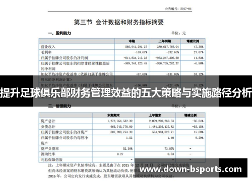 提升足球俱乐部财务管理效益的五大策略与实施路径分析