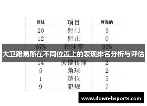 大卫路易斯在不同位置上的表现排名分析与评估