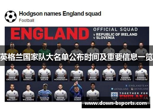 英格兰国家队大名单公布时间及重要信息一览